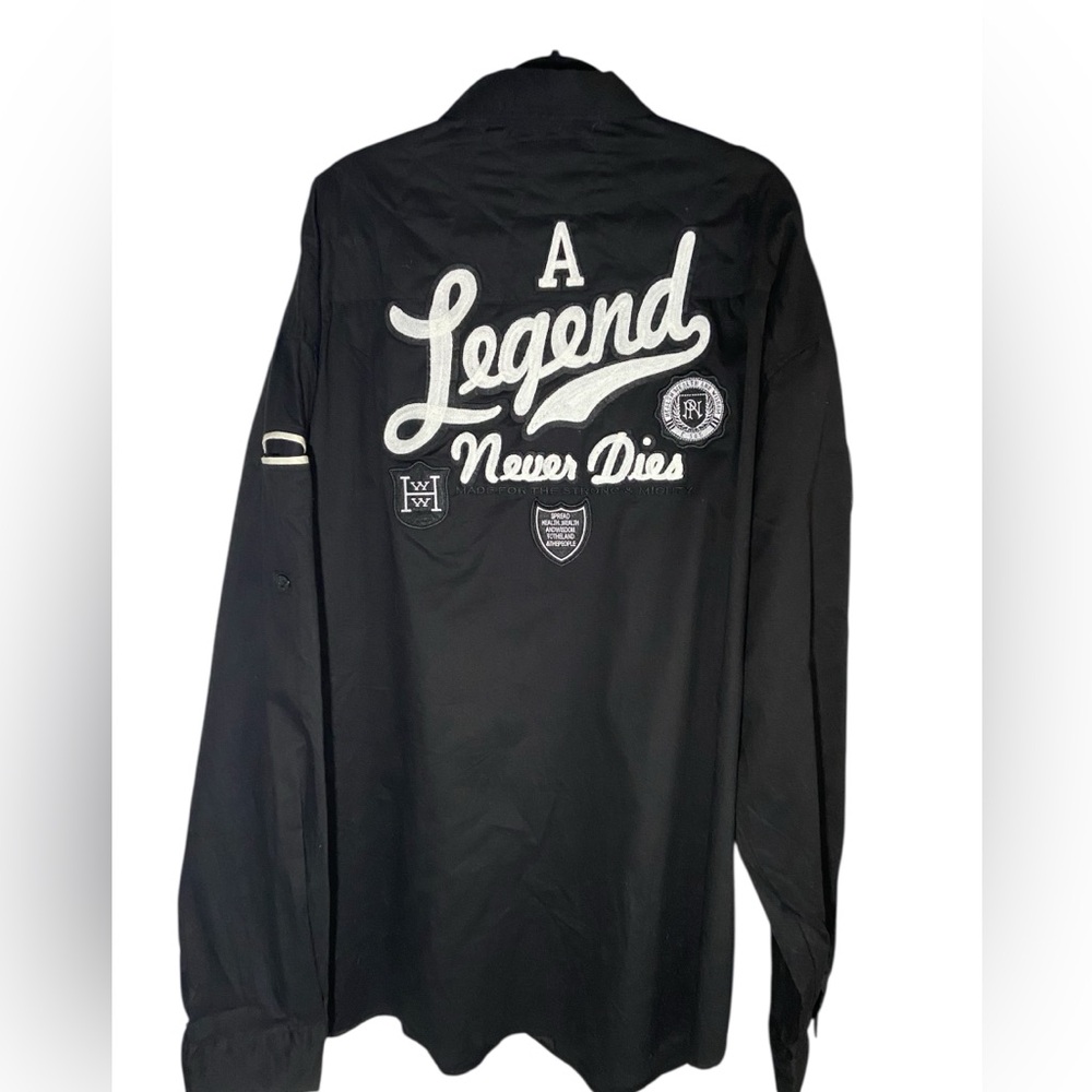 Parish men’s vintage long sleeve 100% shirt, great details on shirt 5XL